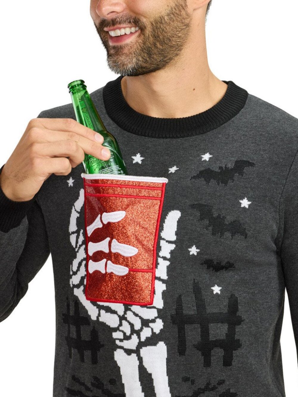 Tipsy Elves Men's Last Call Halloween Sweater 3XL   Red Cup